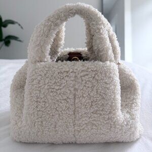 Polene Numero Neuf Mini Sherpa Bag in Ecru